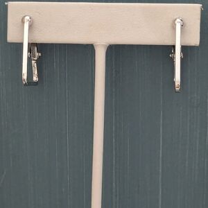 Napier Earrings Silver tone Geometric Clip and screwback Earrings pat pend